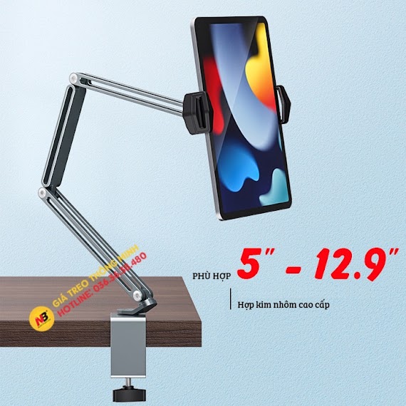 Arm Nâng, Tay Nâng Máy Tính Bảng Kẹp Cố Định Vào Bàn P60 Plus - Kiêm Giá Đỡ Kẹp Giữ Ipad, Iphone, Kindle