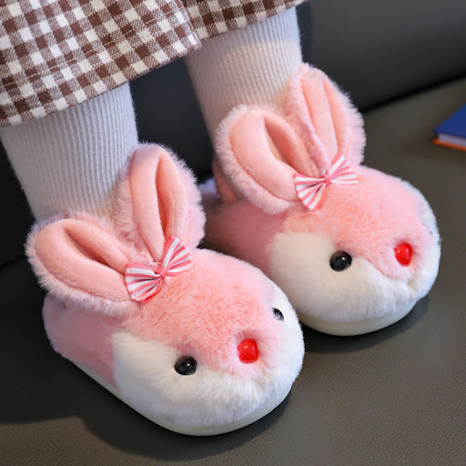 Title 6, Winter Childrens Warm Non-slip Cotton Slippers...