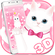 Pink kitty 3d live wallpaper theme  Icon