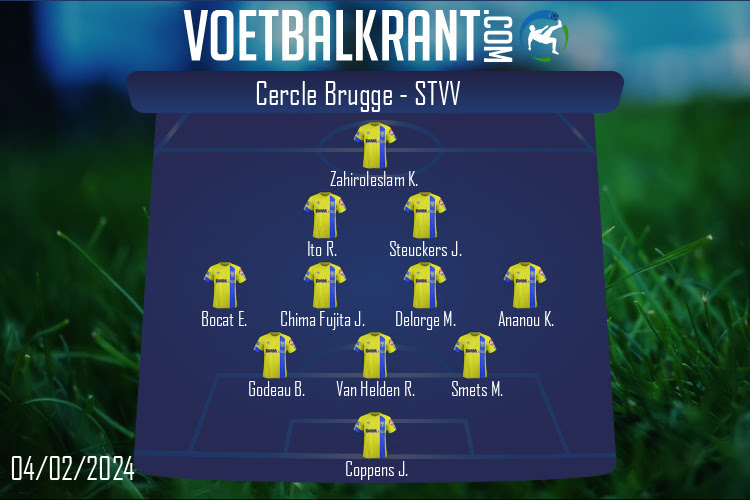 Opstelling STVV | Cercle Brugge - STVV (04/02/2024)