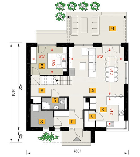 Dla rodziny - A115 - Rzut parteru