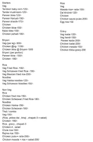 Zion Foods menu 1