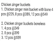 Cafe Zinger menu 2