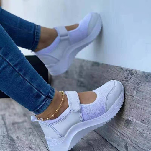 Title 5, Plus Size Womens Wedge Velcro Casual Sports Sh...
