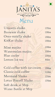 Janita's Cakes & Packs menu 3