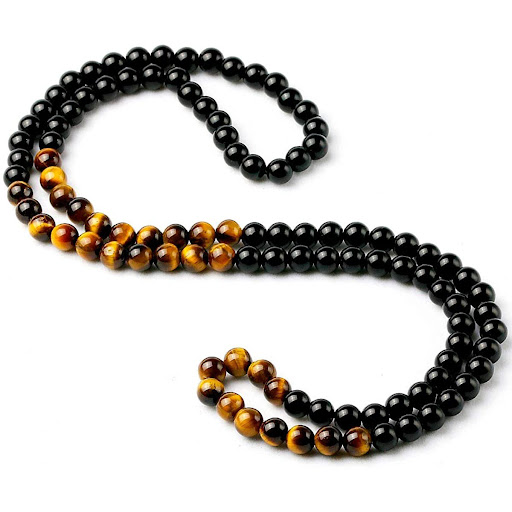 Title 2, European and American Mens Tiger Eye Stone Bea...