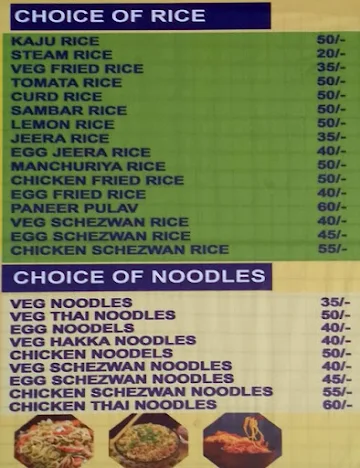 Mahalakshmi Food Zone menu 