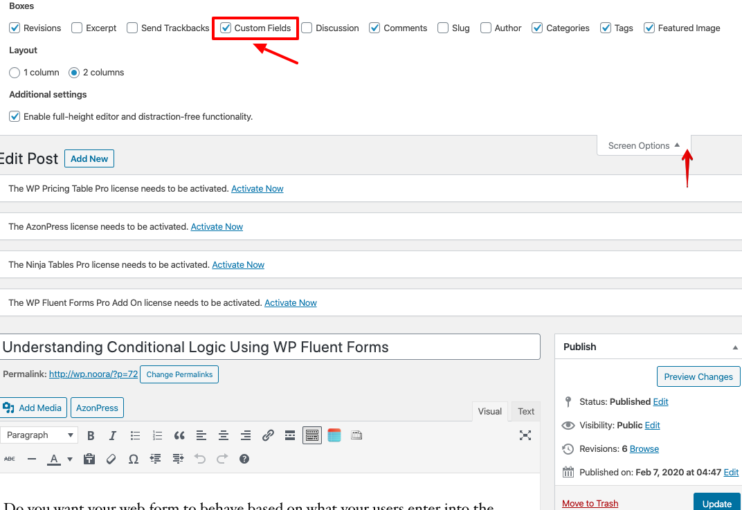 add data to WordPress tables from posts with Ninja Tables