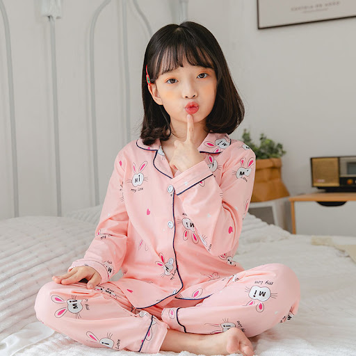 Title 3, Cute Cartoon Boys And Girls Lapel Pajamas Set, ...
