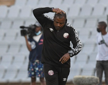 Swallows FC assistant coach Simo Dladla during the DStv Premiership match against Cape Town City at Dobsonville Stadium on September 24 2021.