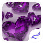 Purple Crystal Heart Theme Apk