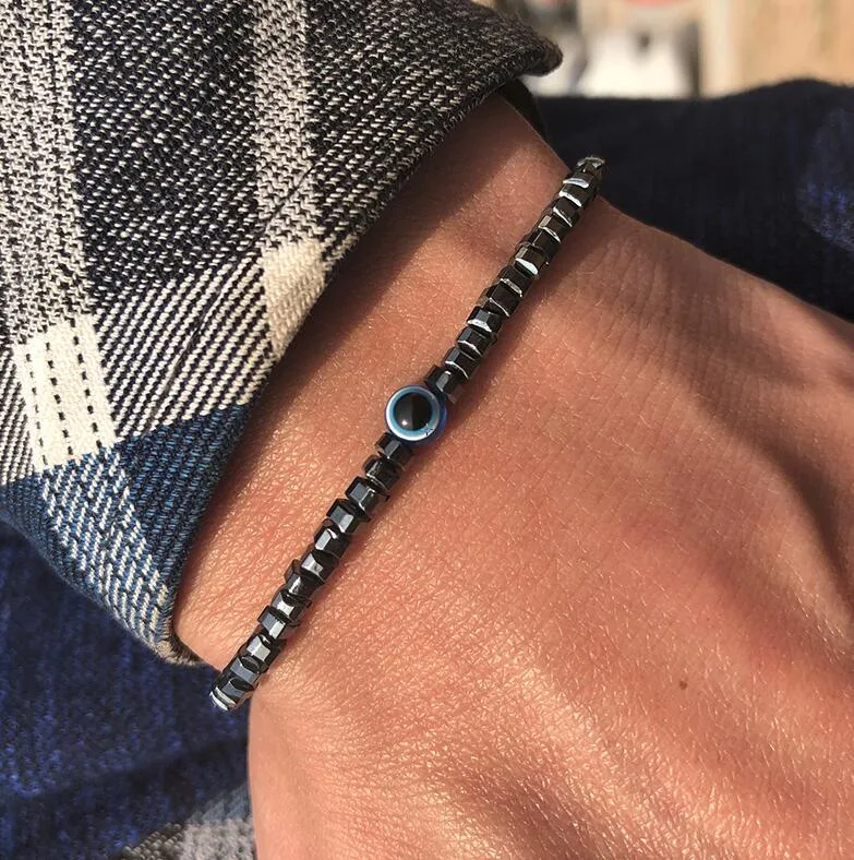 Bracelet en perles de pierre naturelle d'obsidienne, pour la protection et l'équilibre, un cadeau parfait.