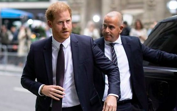 Prince Harry arrives at court to give evidence on Tuesday, June 6, 2023.