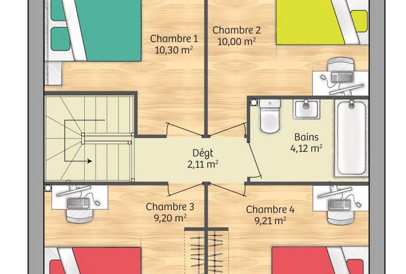  Vente Terrain + Maison - Terrain : 1 000m² - Maison : 91m² à Doudeville (76560) 