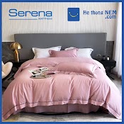 Bộ Ga Giường 5 Món Tencel 100S Serena Chinh Hang Set Chăn Ra Ga Grap Gối Đệm Nệm Trải Giường Trần Bông Cao Cấp