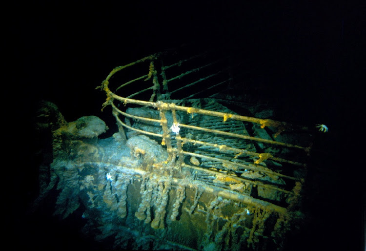 Titanic bow is seen during a dive at the resting place of the Titanic's wreck, July, 1986.