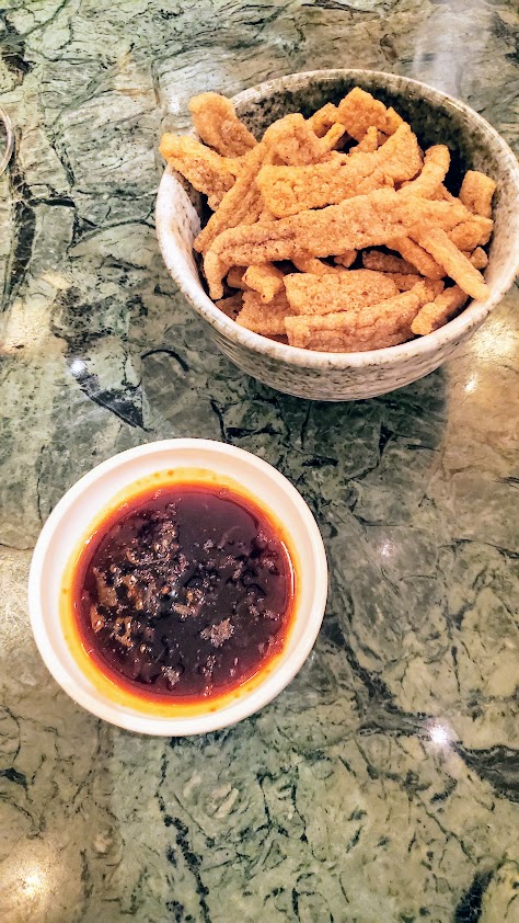 Fish Chips snacks at a Dinner at Candlenut for Peranakan Food