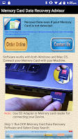 Memory Card Data Recovery Help Screenshot