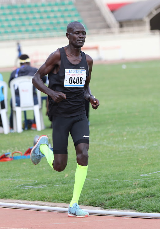 Mark Kiptoo competes in 10,000m during the 2021 national trials for the Africa Masters Championships