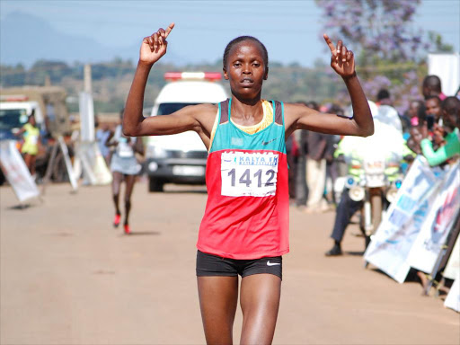 Kalya Half marathon winner Brigid Chepchirchir, November 26, 2016. /STANLEY MAGUT