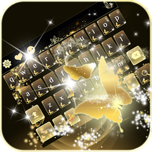 Download Gold butterfly Keyboard Theme For PC Windows and Mac