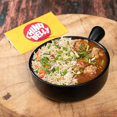 Veg Fried Rice With Shanghai Chicken Bowl