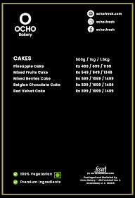 Ocho Bakery menu 2