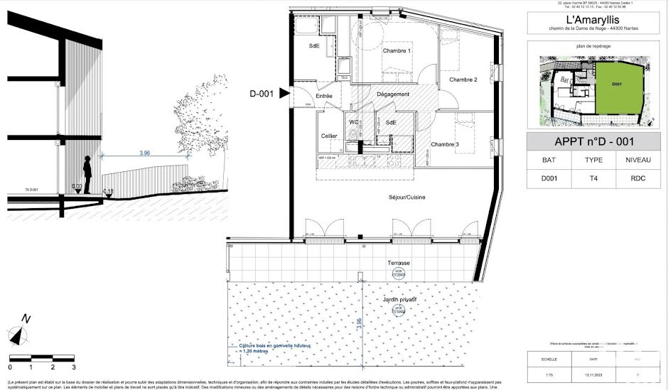 Vente appartement 4 pièces 88 m² à Nantes (44000), 499 000 €