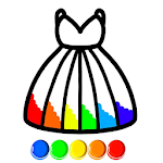 Cover Image of Скачать Glitter Dress Coloring and Drawing for Kids 1.1 APK