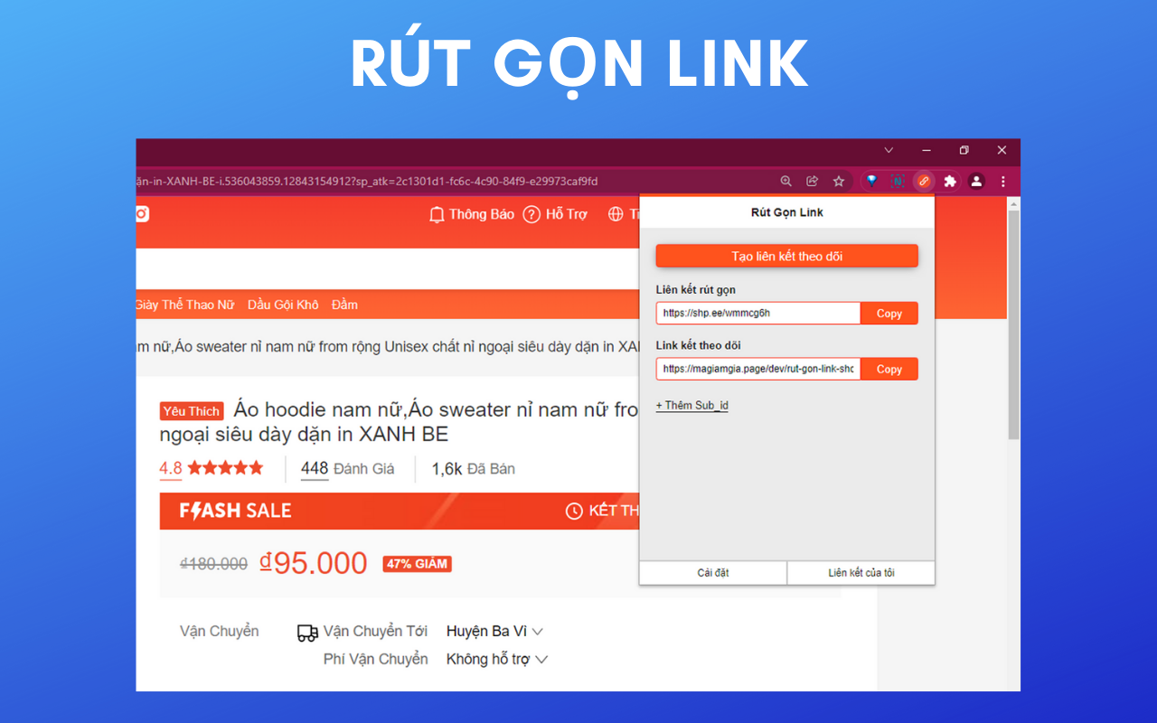 Rút gọn link Shopee, Tiki, Lazada Preview image 2