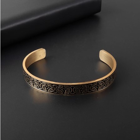 Title 5, Simple Retro Viking Totem Rune Open Bracelet Me...