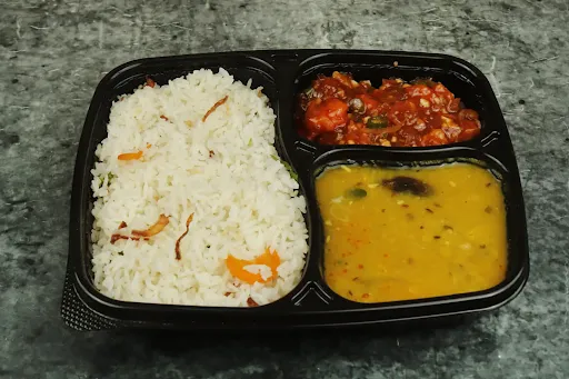 Ghee Rice With Dal Fry & Gobi Manchurian