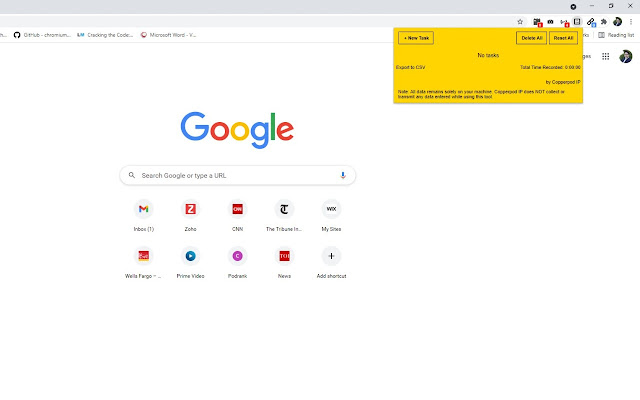 TimeTracker By Copperpod chrome extension