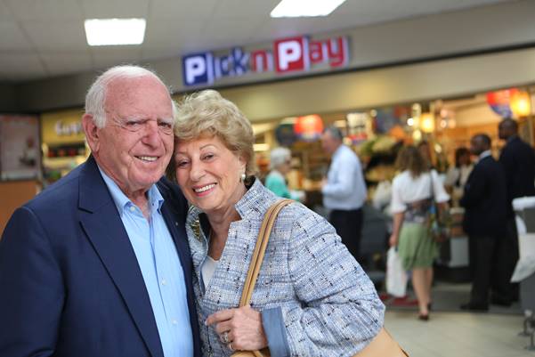 Pick n Pay founder Raymond Ackerman and his wife Wendy. Picture: SUPPLIED