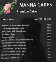 Manna Cakes menu 2