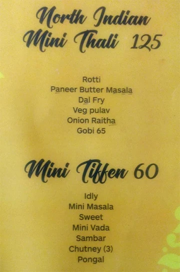 Hotel Sri Vembu Bhavan menu 