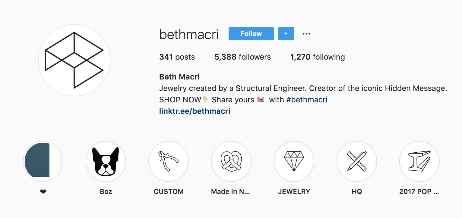 How to write instagram bio - bethmacri 