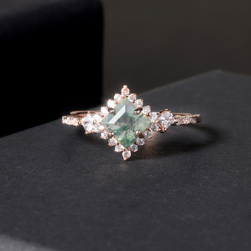 Title 2, Fashionable Natural Aquatic Agate Ring, a touch...