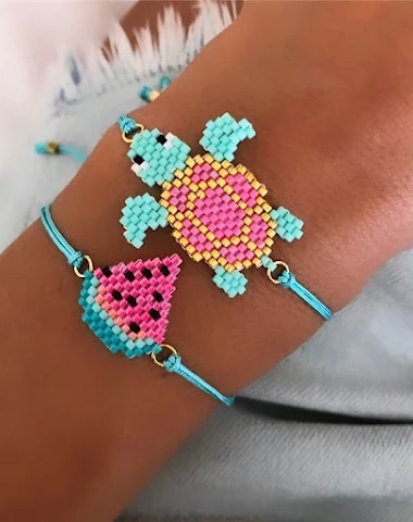 Bracelet animal tortue tissé à la m - 2