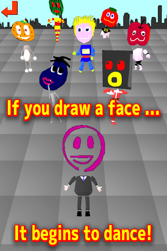 Draw->Dance Drawing the face