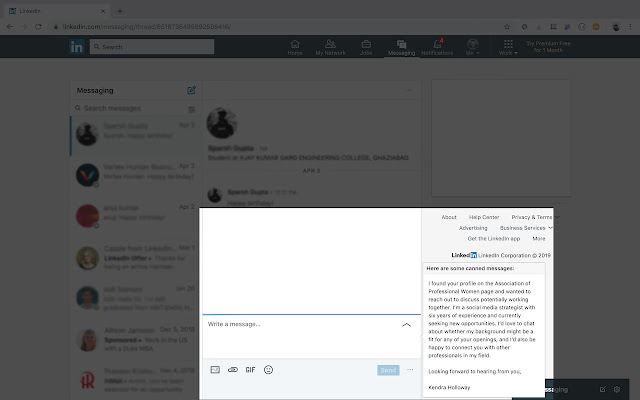 Autocomplete for LinkedIn chrome extension