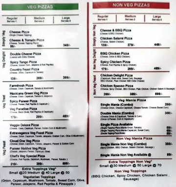 Spasso Pizza And Pizza Junction menu 