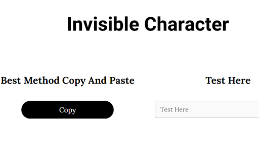 Invisible Character