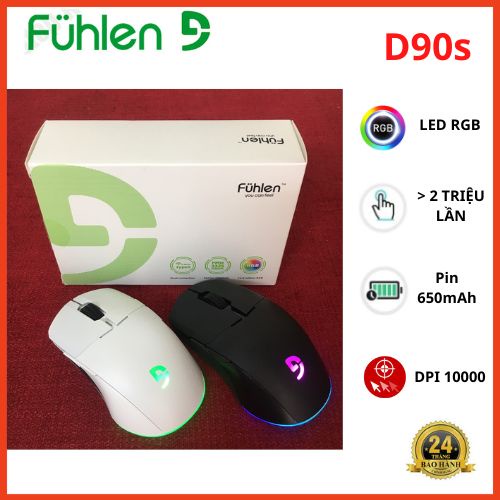 Chuột Gaming Không Dây Fuhlen D90S Led Rgb - Hàng Chính Hãng Ninza, Bảo Hành 2 Năm