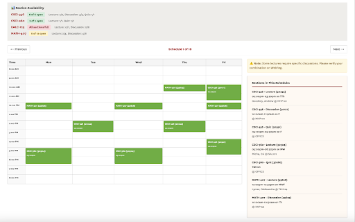 USC Schedule Builder screenshot 3