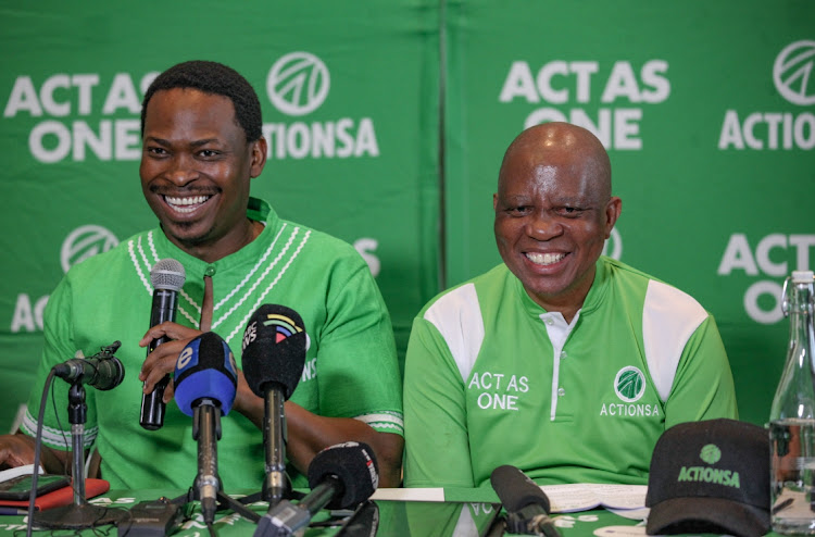 ActionSA President Herman Mashaba, right, and Bongani Baloyi.have weighed in on the case of the alleged syndicate.