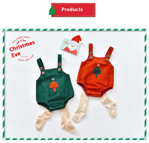 Title 7, New Christmas Eve Cute Suspenders Romper Onesie...