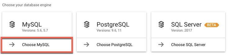 [Choose MySQL]