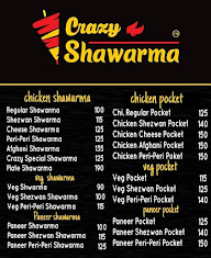 Crazy Shawarma menu 1