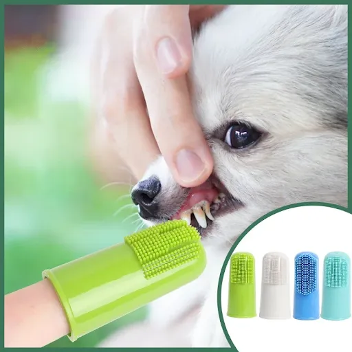Pet Toothbrush Super Soft Pet Finger Toothbrush Dog Brush Bad Breath Tartar Teeth Care Tool Pet Cleaning Silicagel Suppl